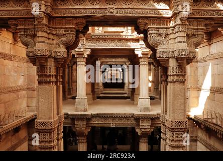 Adalaj ou Rudabai Cage à Adalaj village près d'Ahmedabad - Gujarat State de l'Inde Banque D'Images