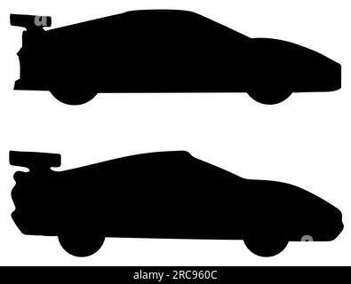 Racing voiture Silhouette Vector Art sur fond blanc Illustration de Vecteur