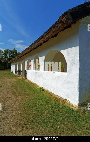 Freilichtmuseum, Skanzen, Szentendrei Szabadtéri Néprajzi Múzeum, , Große ungarische Tiefebene, Wohnhaus, Hajdúbagos Banque D'Images