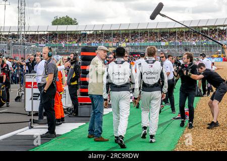 Silverstone, Grande-Bretagne. 10 juillet 2023. CIRCUIT DE SILVERSTONE, ROYAUME-UNI - 09 JUILLET : Brad Pitt imprimé au Grand Prix de Grande-Bretagne au circuit de Silverstone le dimanche 09 juillet 2023 à Silverstone, Royaume-Uni. (Photo de Michael Potts/Agence BSR) crédit : Agence BSR/Alamy Live News Banque D'Images