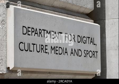 Département du numérique, de la culture, des médias et des sports, Whitehall, Londres, Royaume-Uni Banque D'Images