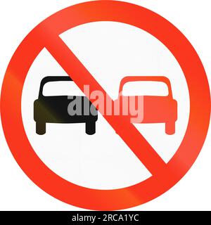 Un panneau de signalisation officiel du Bangladesh : pas de dépassement! Banque D'Images