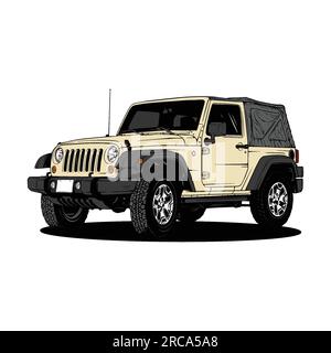 jeep car art 4x4 illustration vectorielle au trait art Illustration de Vecteur
