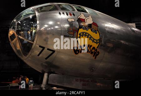 'Bockscar' le B-29 qui a mis fin à la Seconde Guerre mondiale est vu au Musée National des États-Unis Armée de l'air à Wright-Patterson Air Force base près de Dayton Ohio. Banque D'Images
