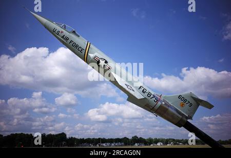 F-104 exposé devant le Musée national des États-Unis Armée de l'air à Wright-Patterson Air Force base près de Dayton Ohio. Banque D'Images