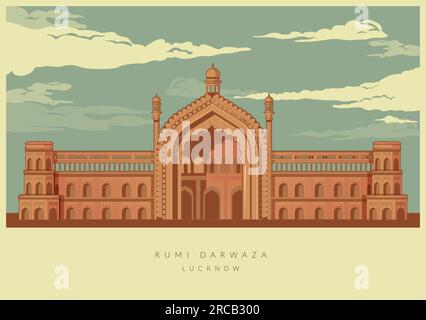 Lucknow City - icône Rumi Darwaza comme fichier EPS 10 Illustration de Vecteur
