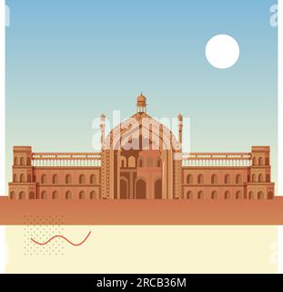 Lucknow City - icône Rumi Darwaza comme fichier EPS 10 Illustration de Vecteur