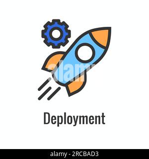 Icône de l'environnement de développement de Kubernetes montrant les avantages Illustration de Vecteur