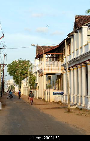 King Street dans Tranquebar colonie danoise en Inde de 1620-1845, Tarangambadi, Tamil Nadu, Inde du Sud, Inde, Asie Banque D'Images