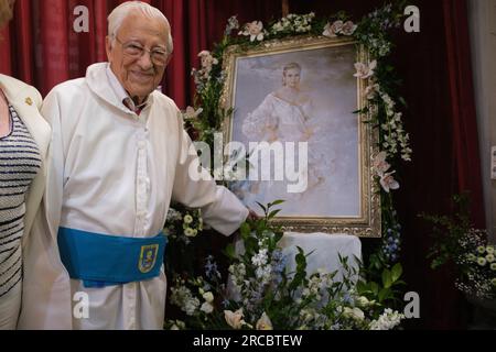 Padre Ángel assiste à l'hommage Carmen Sevilla dans l'église de San Antón. L'actrice Carmen Sevilla est décédée le 27 juin 2023. À Madrid. 13 juillet 20 Banque D'Images