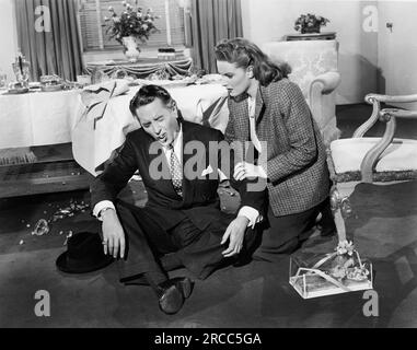 Harry James, Maureen O'Hara, sur le plateau du film, 'Do You Love Me', 20th Century-Fox, 1946 Banque D'Images