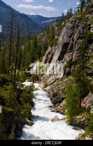 Criques avec de l'eau précipitée dans Emigrant Wilderness Banque D'Images