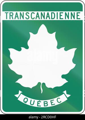 Bouclier routier de la Transcanadienne/Transcanadienne au Québec. Banque D'Images