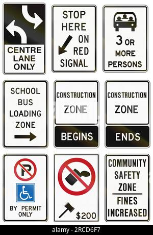 Centre Turning Lane au Canada. Banque D'Images