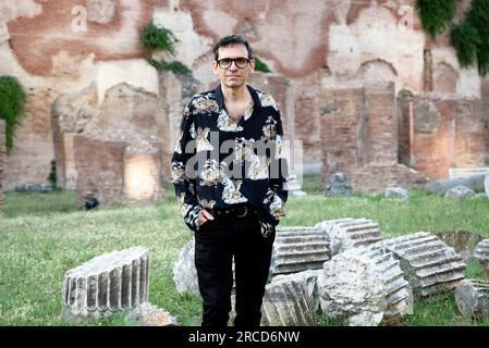 L'écrivain italien Nicola Lagioia assiste au Festival international ''LETTERATURE'' de Rome au Parc archéologique du Colisée le 13 juillet 2023 à Rome en Italie Banque D'Images