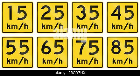 Limite de vitesse 15 kmh au Canada. Banque D'Images