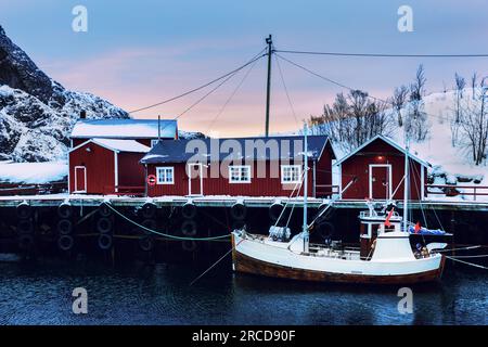 La Norvège accoste en hiver Banque D'Images