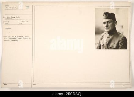 Wm. Lt. Connip of Co. C, 6th Infantry, 5th Division, capturé dans une photographie prise le 31 décembre 1918, à Treves, Allemagne. Cette photographie utilise le système de numérotation ÉMIS et a été prise par le lieutenant Wm. Fox, S.C. Il a été reçu le 3-1-19 sous la description 41545. Banque D'Images