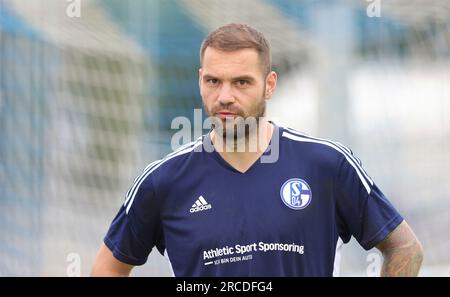 Gelsenkirchen, Deutschland. 29 juin 2023. Firo : 06/29/2023, football, football, 2e division, 2e Bundesliga, Saison 2023/2024, FC Schalke 04, entraînement, U23 Schalke 04, Pierre-Michel LASOGGA fait partie de l'effectif Credit : dpa/Alamy Live News Banque D'Images