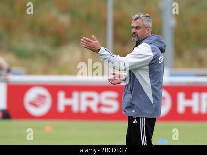 Gelsenkirchen, Deutschland. 29 juin 2023. Firo : 06/29/2023, football, football, 2e division, 2e Bundesliga, Saison 2023/2024, FC Schalke 04, entraînement, entraîneur Thomas REIS, Gesture Credit : dpa/Alamy Live News Banque D'Images