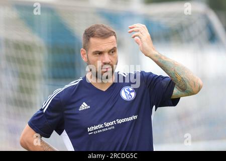 Firo : 06/29/2023, football, football, 2e division, 2e Bundesliga, Saison 2023/2024, FC Schalke 04, entraînement, U23 Schalke 04, Pierre-Michel LASOGGA fait partie de l'effectif Banque D'Images