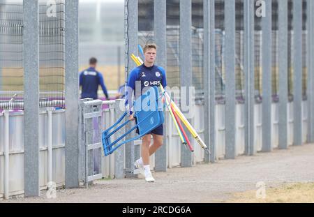 Firo : 06/29/2023, football, football, 2e championnat, 2e Bundesliga, Saison 2023/2024, FC Schalke 04, entraînement, Marius BULTER, départ après entraînement individuel Banque D'Images