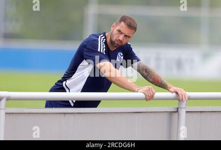 Firo : 06/29/2023, football, football, 2e division, 2e Bundesliga, Saison 2023/2024, FC Schalke 04, entraînement, U23 Schalke 04, Pierre-Michel LASOGGA fait partie de l'effectif Banque D'Images