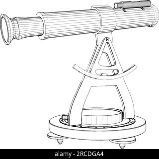 Vecteur théodolite. Illustration isolée sur fond blanc. Une illustration vectorielle de théodolite. Illustration de Vecteur
