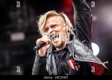 Oslo, Norvège. 21e, juin 2023. Le groupe de heavy Metal américain Skid Row donne un concert live lors du festival de musique norvégien tons of Rock 2023 à Oslo. Ici, le chanteur Erik Gronwall est vu en direct sur scène. (Crédit photo : Gonzales photo - Terje Dokken). Banque D'Images