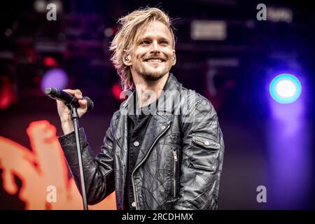 Oslo, Norvège. 21e, juin 2023. Le groupe de heavy Metal américain Skid Row donne un concert live lors du festival de musique norvégien tons of Rock 2023 à Oslo. Ici, le chanteur Erik Gronwall est vu en direct sur scène. (Crédit photo : Gonzales photo - Terje Dokken). Banque D'Images