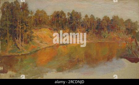 Forest Lake par Ivan Shishkin Banque D'Images