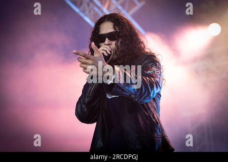 Tonsberg, Norvège. 12 juillet 2023. Le rappeur américain 070 Shake donne un concert live lors du festival de musique norvégien Slottsfjell 2023 à Tonsberg près d'Oslo. Crédit photo : Gonzales photo - Tord Litleskare). Banque D'Images