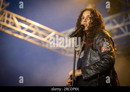 Tonsberg, Norvège. 12 juillet 2023. Le rappeur américain 070 Shake donne un concert live lors du festival de musique norvégien Slottsfjell 2023 à Tonsberg près d'Oslo. Crédit photo : Gonzales photo - Tord Litleskare). Banque D'Images