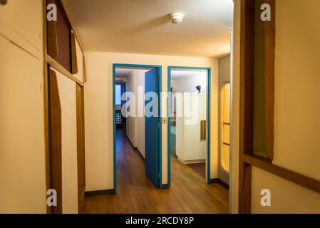 Reconstruction de l'appartement de type E2 de la Cité radieuse de Marseille par le Corbusier, , Musée de l'Architecture et du Patrimoine au Palais de CH Banque D'Images