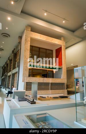 Reconstruction de l'appartement de type E2 de la Cité radieuse de Marseille par le Corbusier, , Musée de l'Architecture et du Patrimoine au Palais de CH Banque D'Images