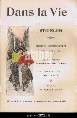 Dans la vie prospectus 1901 de Theophile Steinlen Banque D'Images