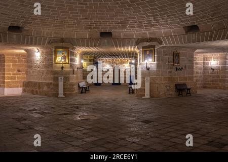 Crypte à la cathédrale de Cadix - Cadix, Andalousie, Espagne Banque D'Images