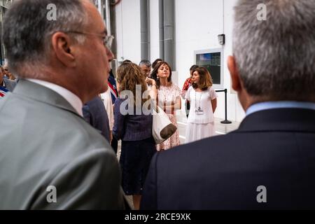 France, Occitanie, Blagnac au 2023-07-10. Bruno le Maire, ministre français de l’économie, des finances et de la souveraineté industrielle et numérique, Roland Lesc Banque D'Images