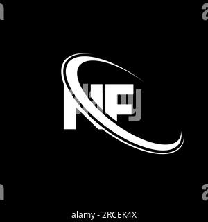 Logo NF. Conception N F. Lettre NF blanche. Logo NF/N F lettre. Lettre initiale NF cercle lié au logo monogramme majuscule. Illustration de Vecteur