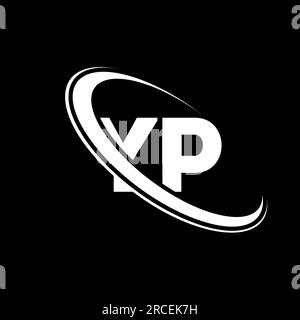 Logo YP. Conception y P. Lettre YP blanche. Logo de lettre YP / y P. Lettre initiale YP cercle lié au logo monogramme majuscule. Illustration de Vecteur