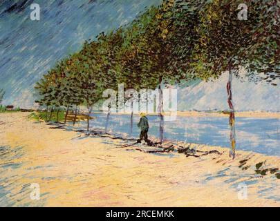 Promenade le long des rives de la Seine près d'Asnières 1887 ; Paris, France par Vincent van Gogh Banque D'Images