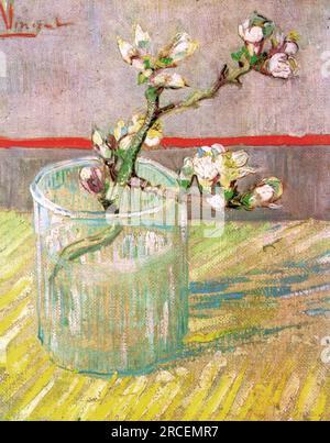 Branche d'amande fleurie dans un verre 1888 ; Arles, Bouches-du-Rhône, France de Vincent van Gogh Banque D'Images