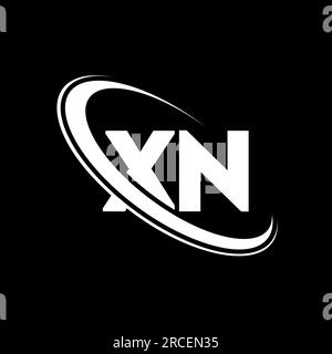 Logo XN. Conception X N. Lettre XN blanche. Logo XN X N lettre. Lettre initiale XN cercle lié au logo monogramme majuscule. Illustration de Vecteur