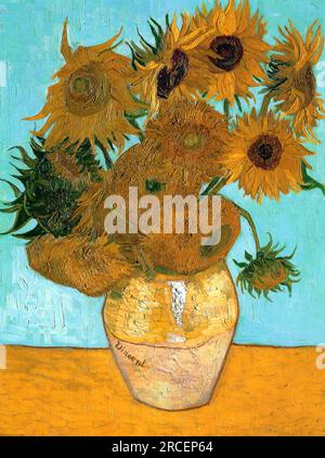 Nature morte - vase aux douze tournesols c.1888 - c.1889 ; Arles, Bouches-du-Rhône, France de Vincent van Gogh Banque D'Images
