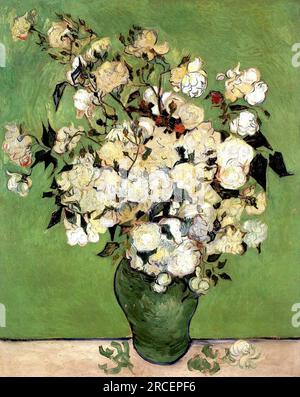 Un vase de Roses 1890 ; France de Vincent van Gogh Banque D'Images