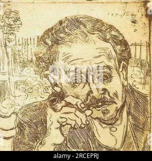 Portrait du Docteur Gachet (Un homme à la pipe) 1890 ; Auvers-sur-oise, France par Vincent van Gogh Banque D'Images