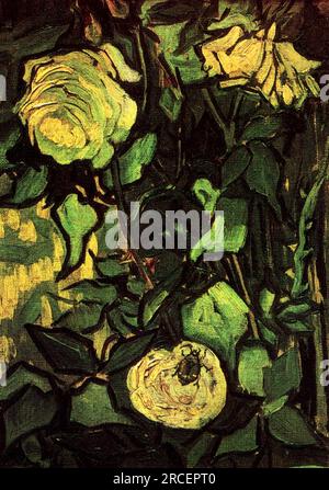 Roses et Beetle 1890 ; Saint-rémy-de-provence, France de Vincent van Gogh Banque D'Images