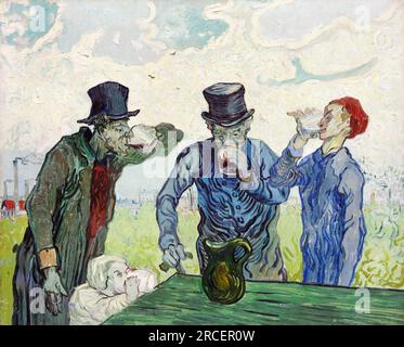 Les buveurs (d'après Daumier) 1890 ; Saint-rémy-de-provence, France de Vincent van Gogh Banque D'Images