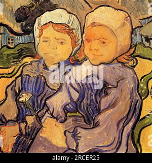 Deux enfants 1890 ; Auvers-sur-oise, France de Vincent van Gogh Banque D'Images