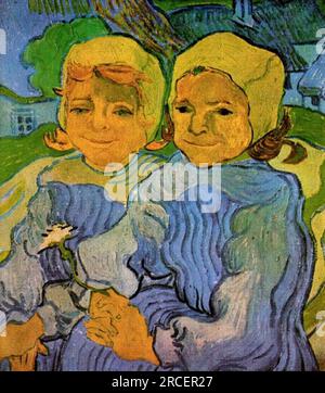 Deux petites filles 1890 ; France de Vincent van Gogh Banque D'Images